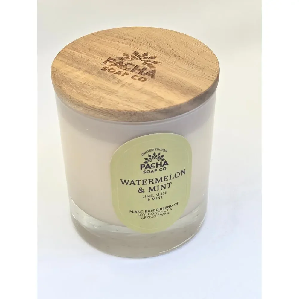 Pacha Soap Co Watermelon & Mint 3 Piece Bath Body Candle Gift Set